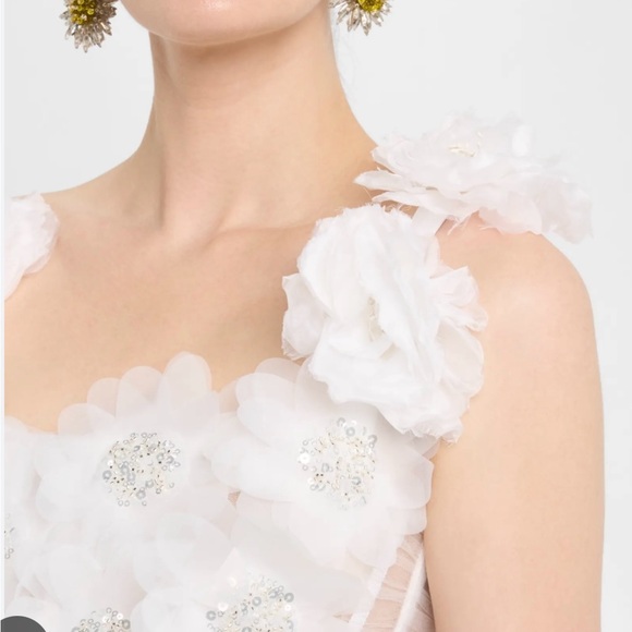 Bronx and Banco White Rosalie Floral Appliqué Mini Dress - Small - Picture 5 of 6